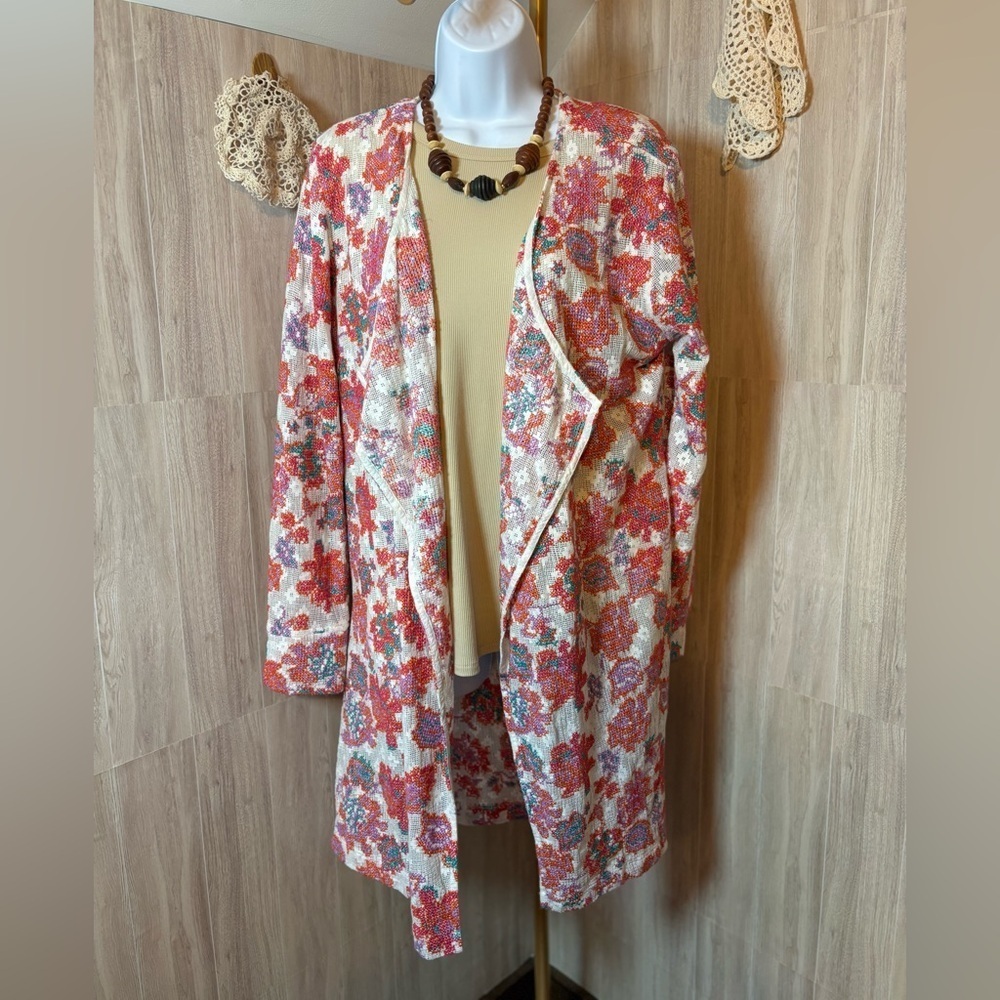 Soft Surroundings Multicolor Knit Cardigan